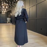 Hancock Alamo Button Down Maxi Dress In Oxford Black - Infinity Raine