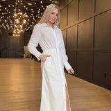 Hancock Alamo Button Down Maxi Dress In Tocuyo White - Infinity Raine