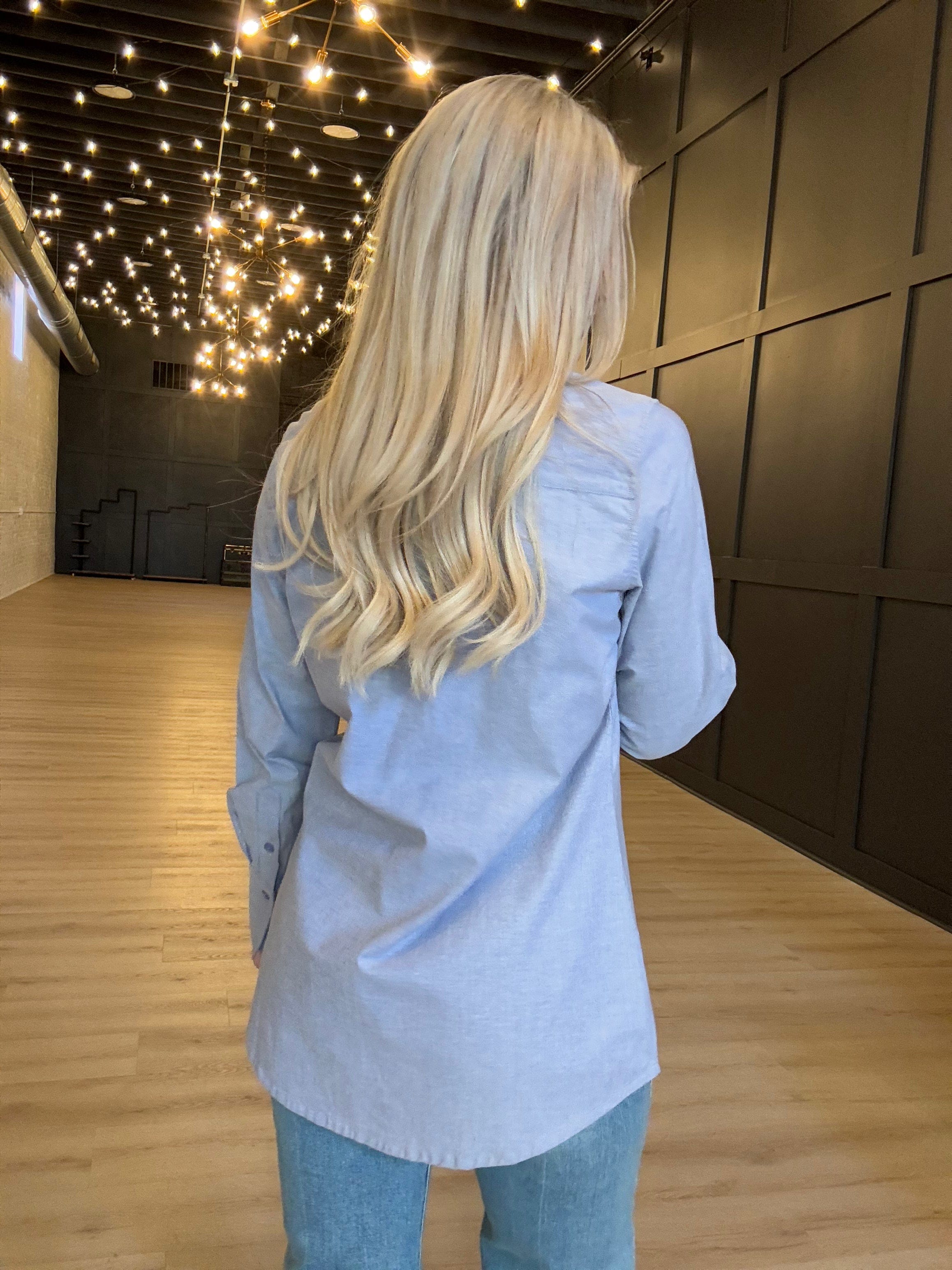 Hancock Austin Relaxed Button Down Shirt In Oxford Blue - Infinity Raine