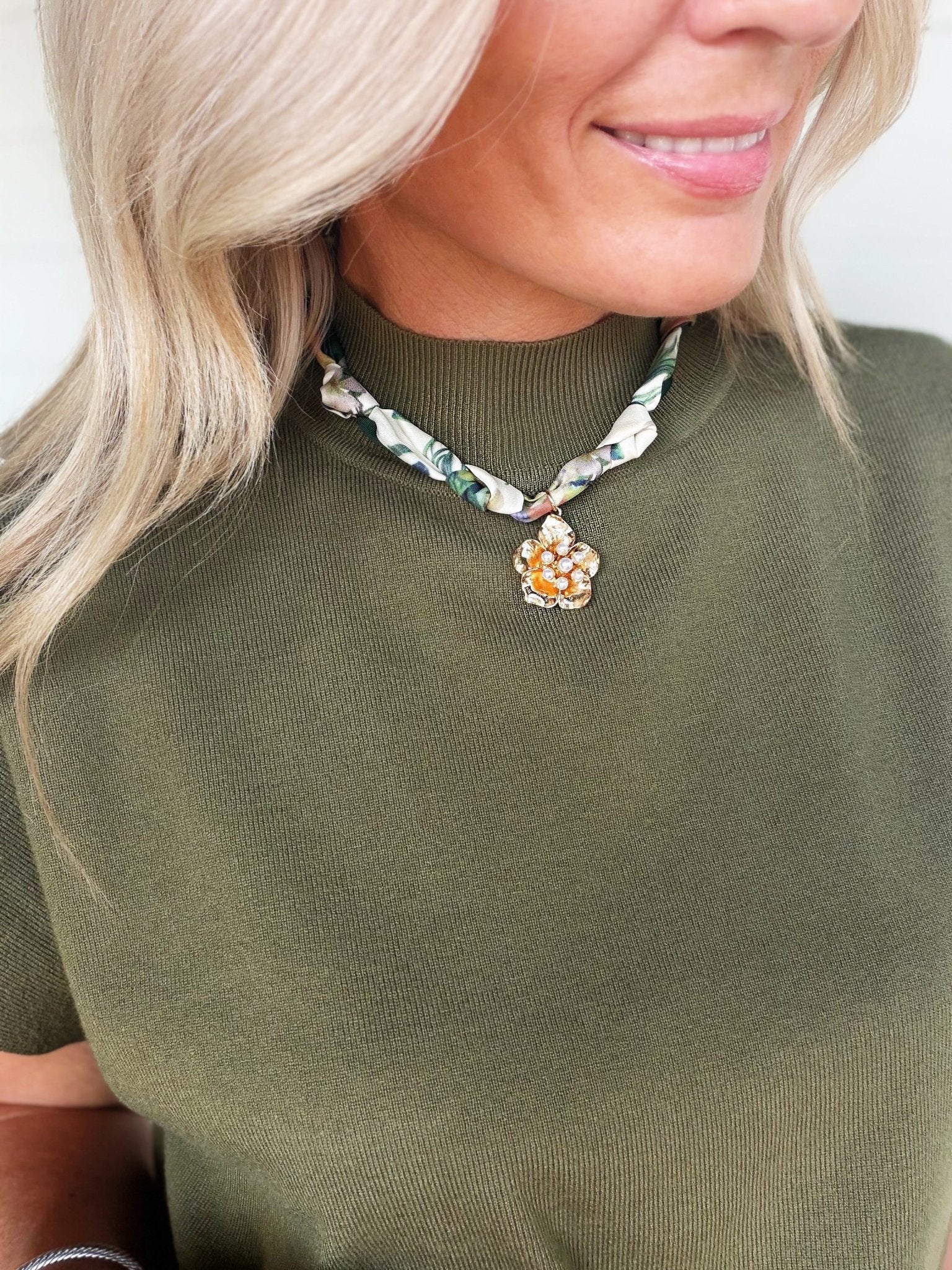 Handmade Scarf Charm Necklace - Infinity Raine