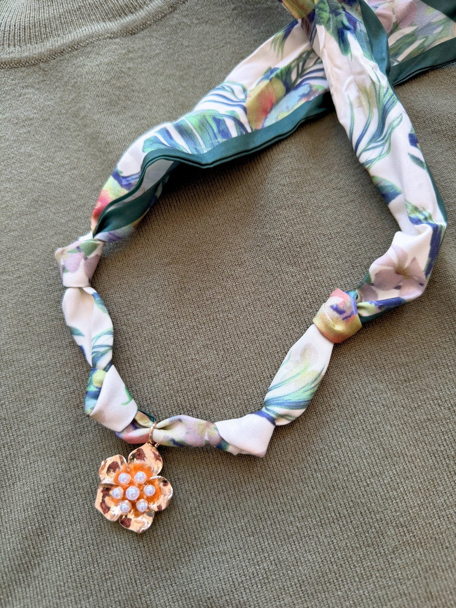 Handmade Scarf Charm Necklace - Infinity Raine