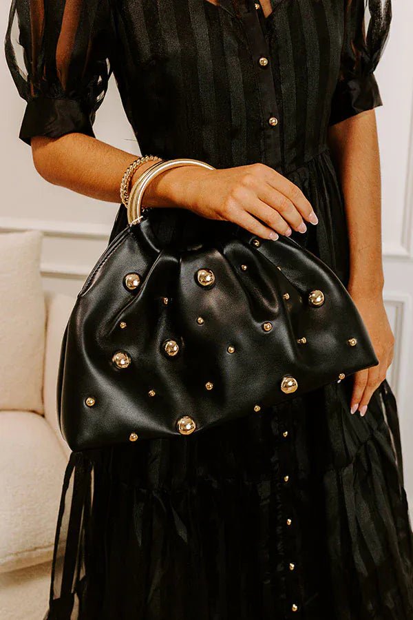 Harper Studded Purse In Black - Infinity Raine