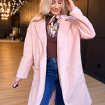Hayley Open Coat In Light Pink - Infinity Raine