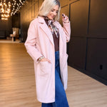 Hayley Open Coat In Light Pink - Infinity Raine