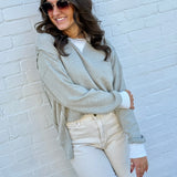 Hem & Thread Tops - Sweaters Oversized Thermal Crewneck In Olive