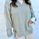 Hem & Thread Tops - Sweaters Oversized Thermal Crewneck In Olive