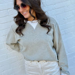 Hem & Thread Tops - Sweaters Oversized Thermal Crewneck In Olive