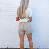 Herringbone Skort In Stone - Infinity Raine