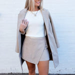 Herringbone Skort In Stone - Infinity Raine