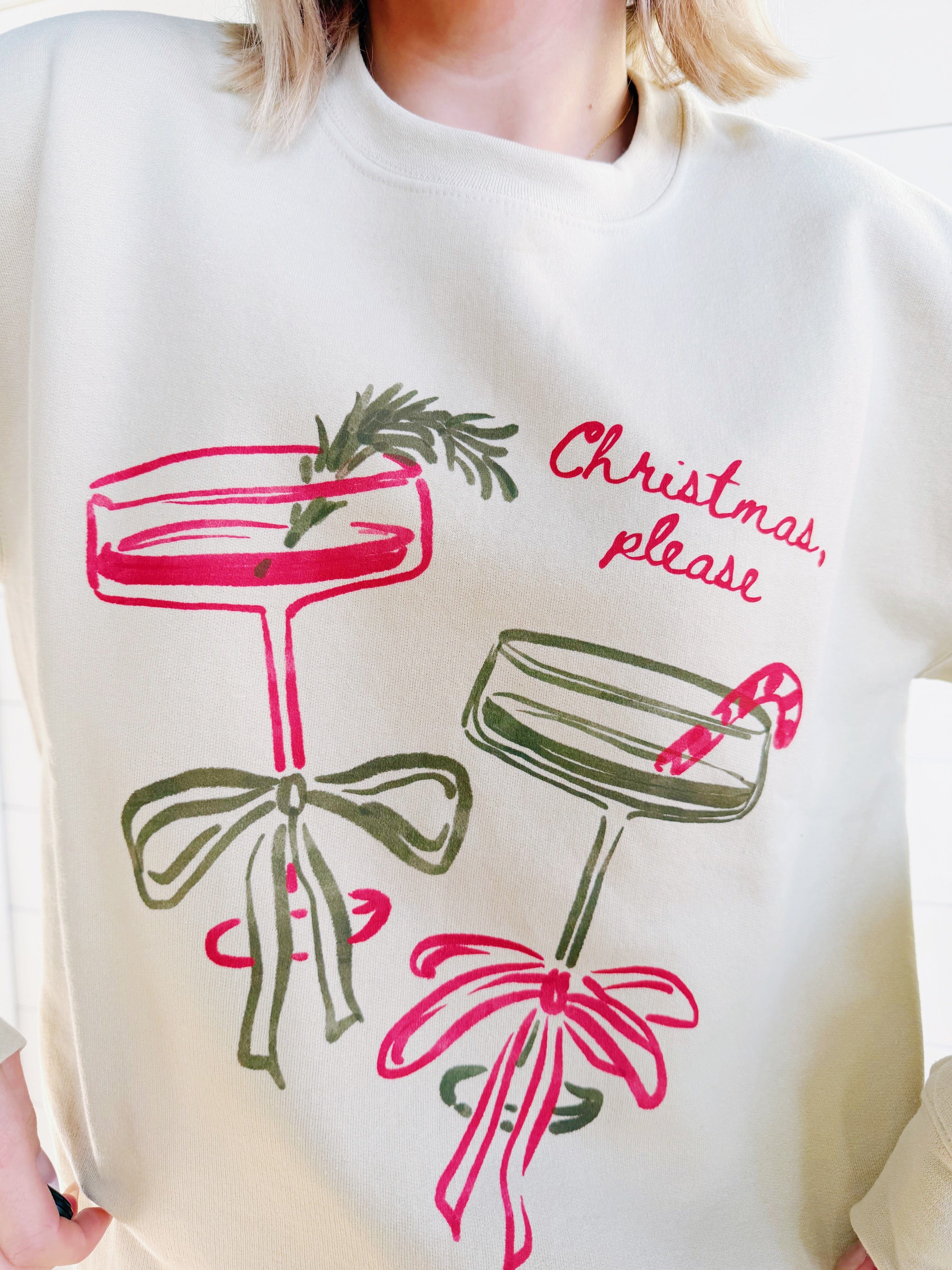 Hey Jude Graphic Tees Tops - Sweatshirts Christmas Please Holiday Crewneck Sweatshirt