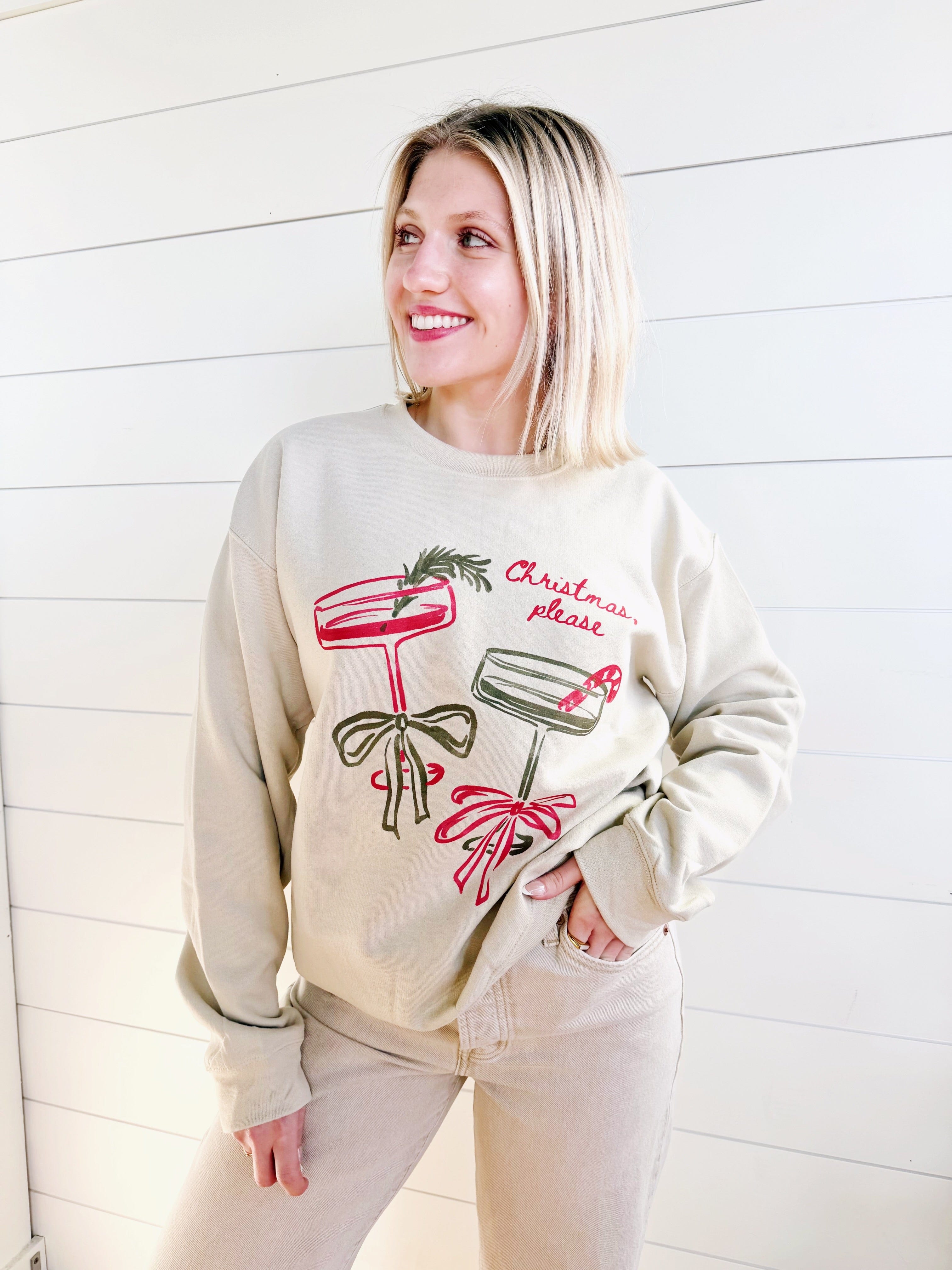 Hey Jude Graphic Tees Tops - Sweatshirts Christmas Please Holiday Crewneck Sweatshirt