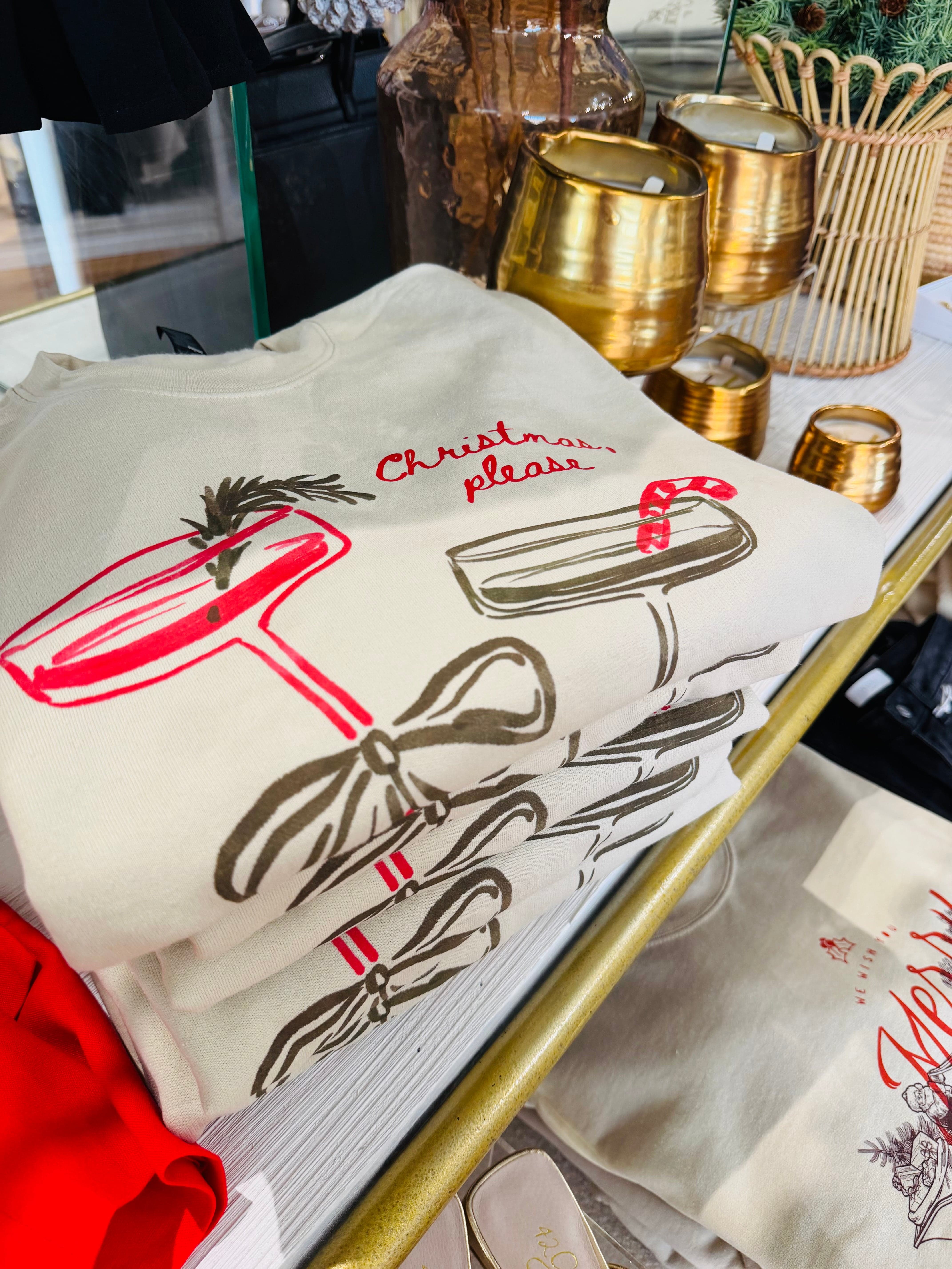 Christmas Please Holiday Crewneck Sweatshirt - Infinity Raine