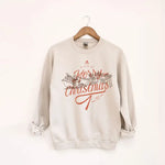 Hey Jude Graphic Tees Tops - Sweatshirts Merry Christmas Reindeer Sleigh Crewneck Sweatshirt