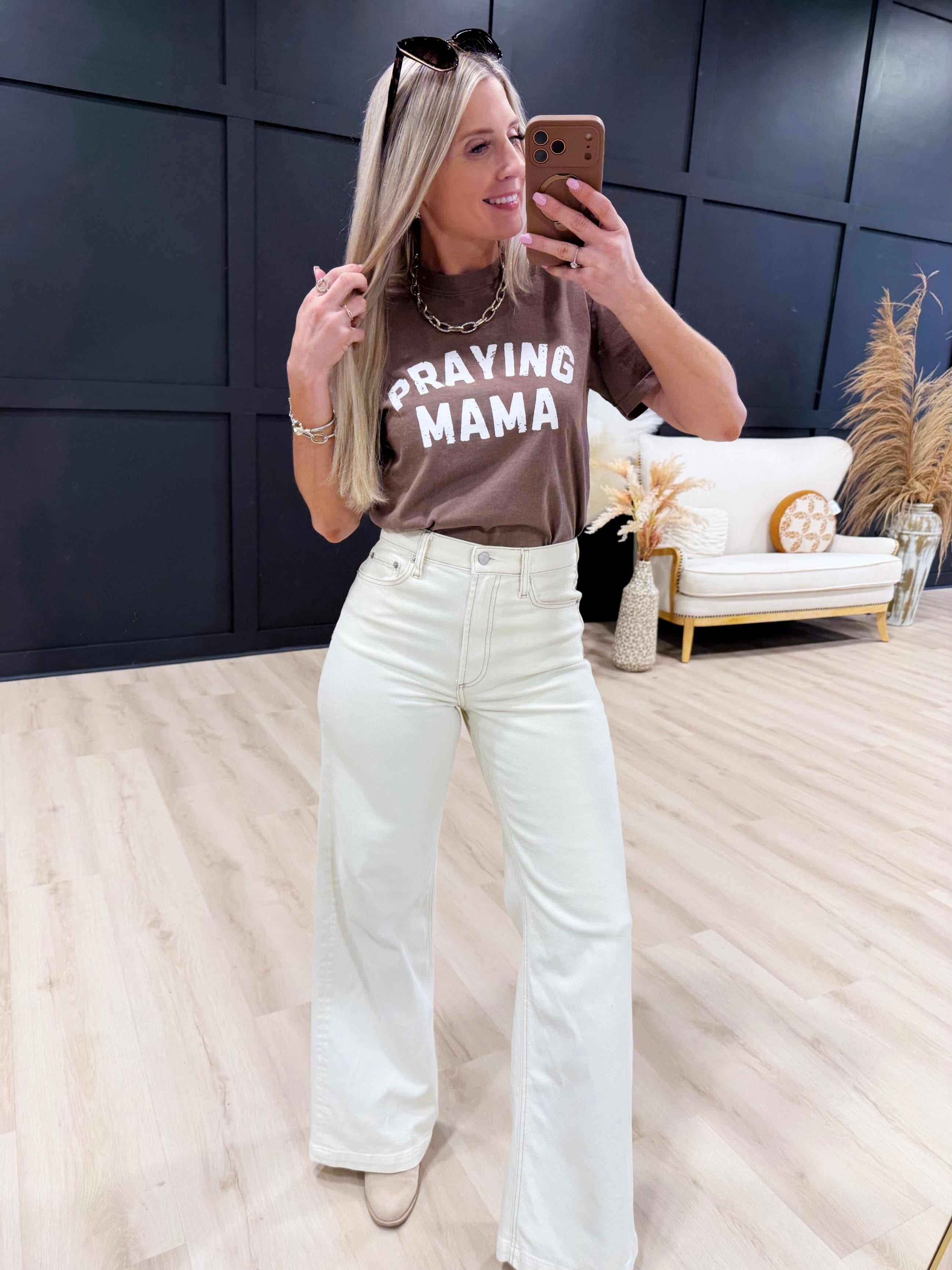 Praying Mama Tee In Espresso - Infinity Raine