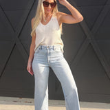 Nori Clean Stretch Wide Leg Jean In Light Wash by Hidden Jeans - Infinity Raine