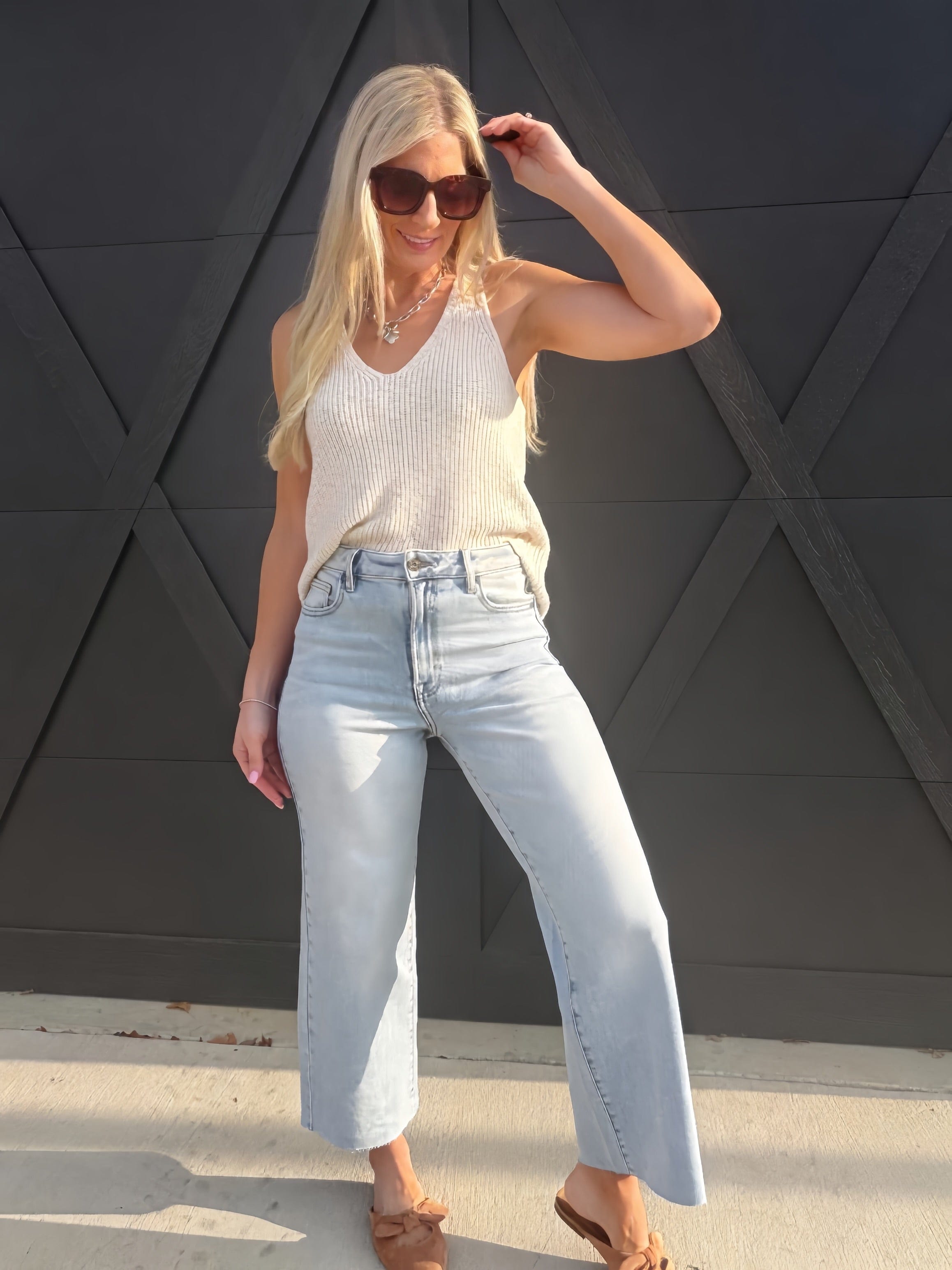 Nori Clean Stretch Wide Leg Jean In Light Wash by Hidden Jeans - Infinity Raine