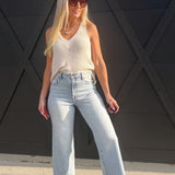 Nori Clean Stretch Wide Leg Jean In Light Wash by Hidden Jeans - Infinity Raine