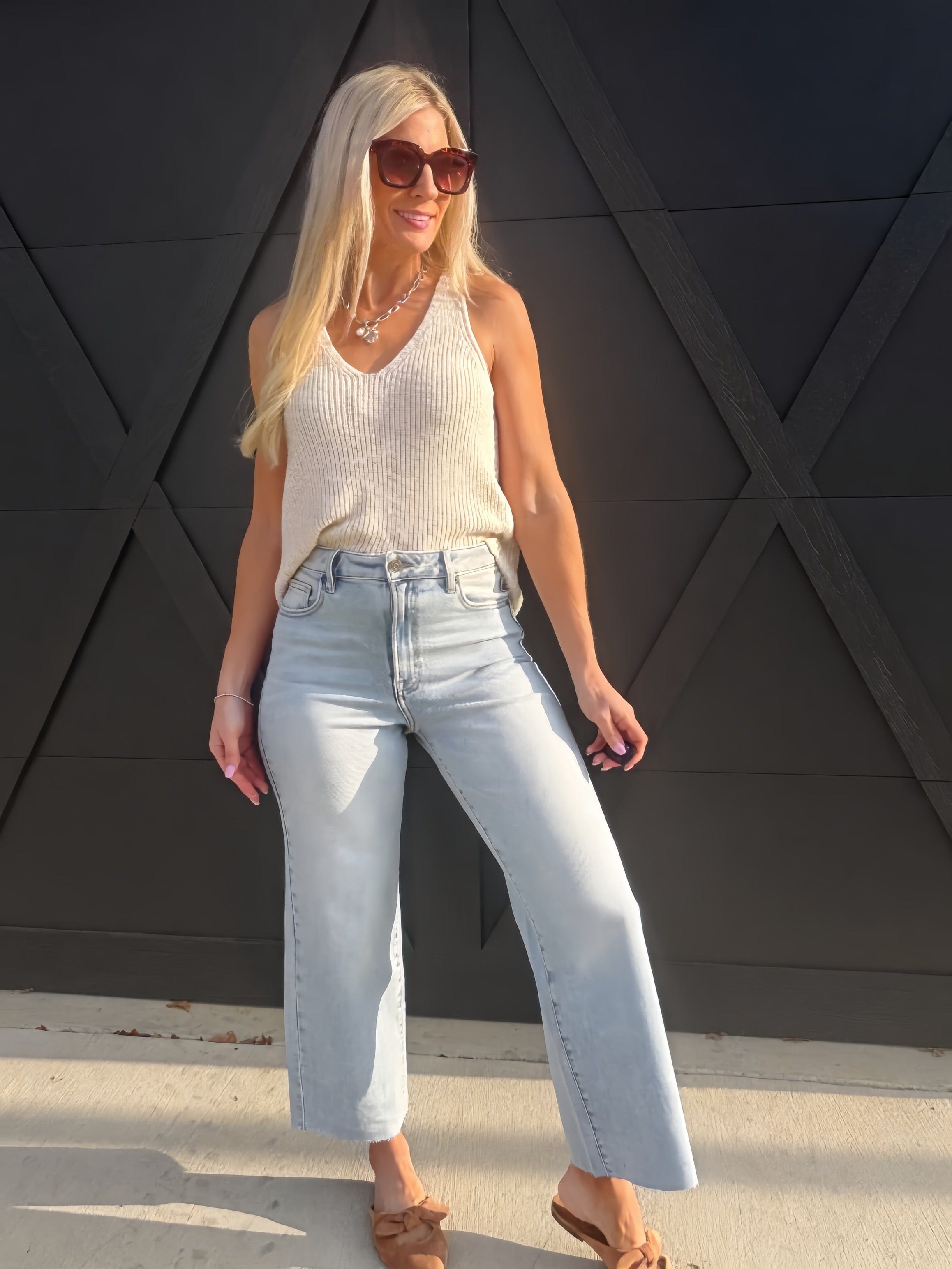 Nori Clean Stretch Wide Leg Jean In Light Wash by Hidden Jeans - Infinity Raine