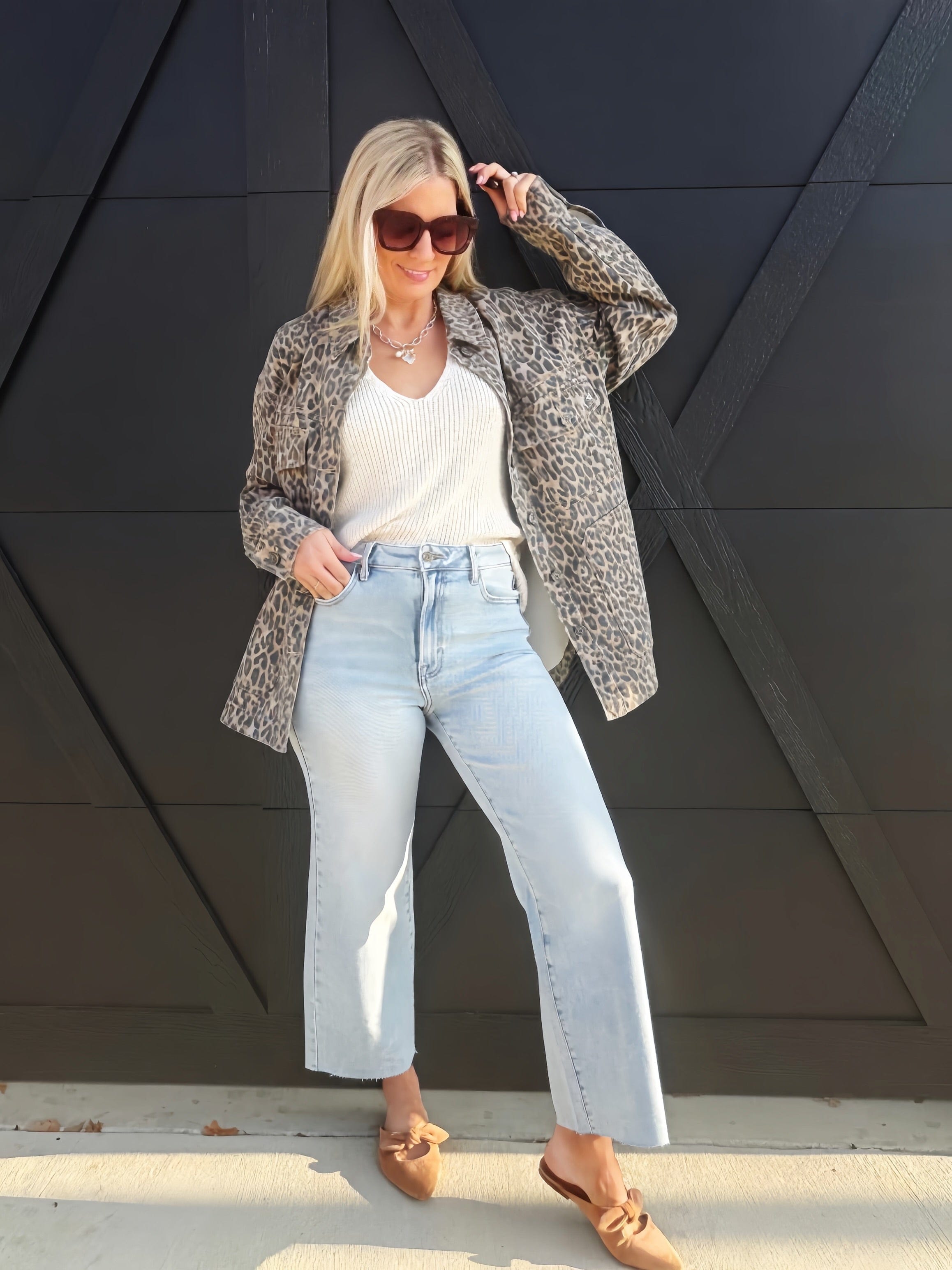 Cheetah Print Oversized Shacket by Hidden Jeans - Infinity Raine