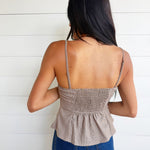 Houndstooth Print Lace Trim Cami - Infinity Raine