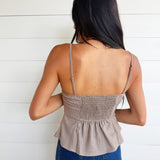 Houndstooth Print Lace Trim Cami - Infinity Raine