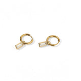 Huggie Charm Earrings In Edith Clear Gold - Infinity Raine