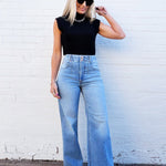 High Neck Sleeveless Knit Top In Black - Infinity Raine