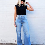 High Neck Sleeveless Knit Top In Black - Infinity Raine