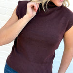 HYFVE Inc. Tops - Blouses High Neck Sleeveless Knit Top In Chestnut