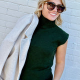 HYFVE Inc. Tops - Blouses High Neck Sleeveless Knit Top In Deep Green