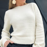 Ride On By Cropped Sweater-Cream - Infinity Raine