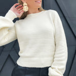 Ride On By Cropped Sweater-Cream - Infinity Raine