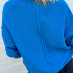 HYFVE Tops - Sweaters Button Front Oversized Cardigan In Ocean Blue