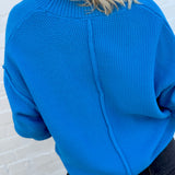 HYFVE Tops - Sweaters Button Front Oversized Cardigan In Ocean Blue