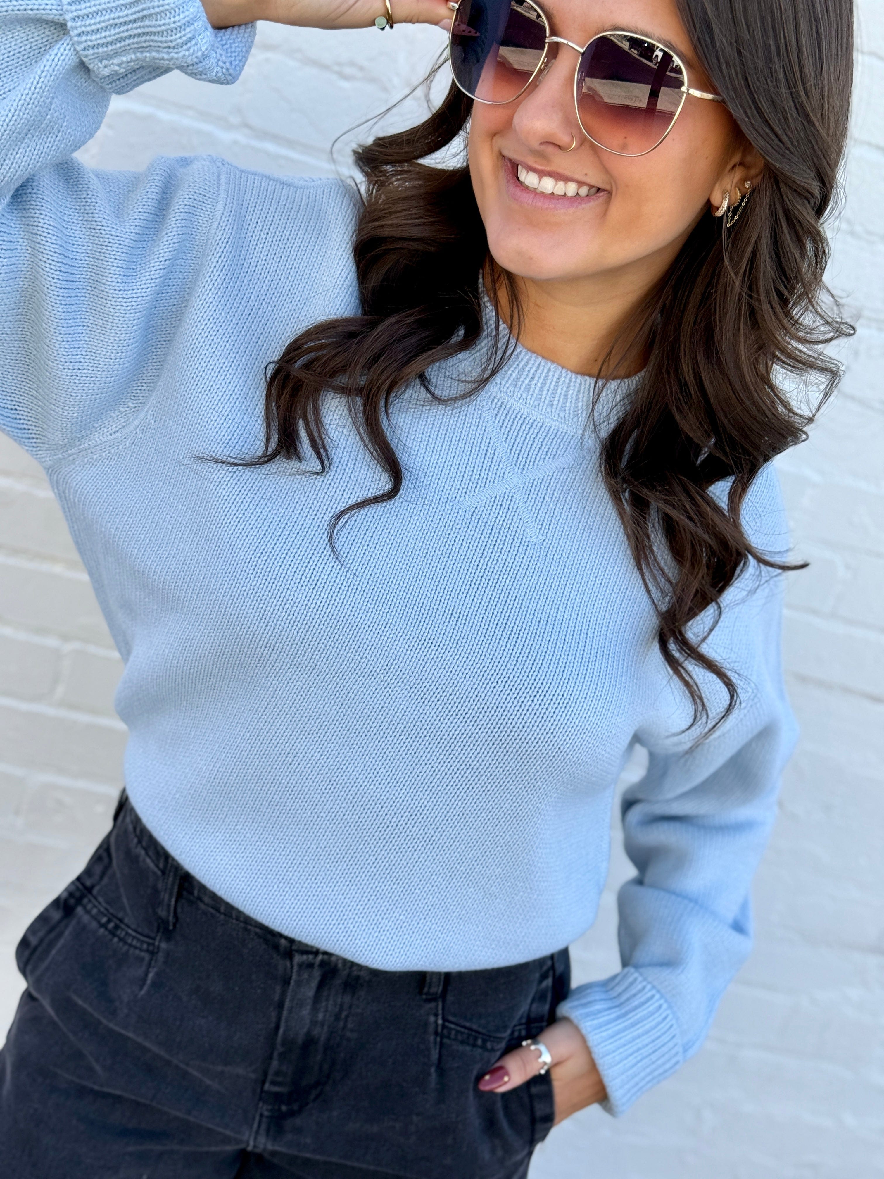 HYFVE Tops - Sweaters Crew Neck Sweater In Ice Blue