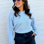 HYFVE Tops - Sweaters Crew Neck Sweater In Ice Blue