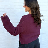 HYFVE Tops - Sweaters Knitted Crewneck Sweater In Dark Cherry