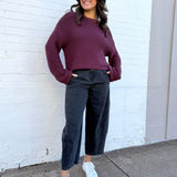 HYFVE Tops - Sweaters Knitted Crewneck Sweater In Dark Cherry