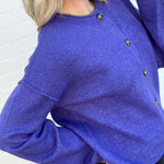 HYFVE Tops - Sweaters Relaxed Roll Neck Cardigan In Iris Purple