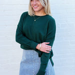 HYFVE Tops - Sweaters Rolled Round Neck Sweater In Dark Green