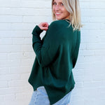 HYFVE Tops - Sweaters Rolled Round Neck Sweater In Dark Green