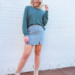 HYFVE Tops - Sweaters Striped Raglan Top In Deep Green