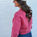 HYFVE Tops - Sweaters Washed Cropped Cardigan In Red