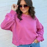 HYFVE Tops - Sweatshirts Round Neck Pullover In Pink Berry