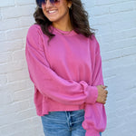HYFVE Tops - Sweatshirts Round Neck Pullover In Pink Berry