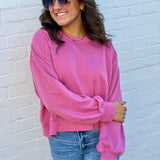 HYFVE Tops - Sweatshirts Round Neck Pullover In Pink Berry