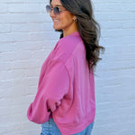 HYFVE Tops - Sweatshirts Round Neck Pullover In Pink Berry