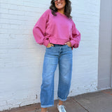 HYFVE Tops - Sweatshirts Round Neck Pullover In Pink Berry
