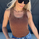 HYFVE Tops - Tanks Mineral Washed Tank Top In Chestnut