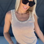 HYFVE Tops - Tanks Mineral Washed Tank Top In Taupe